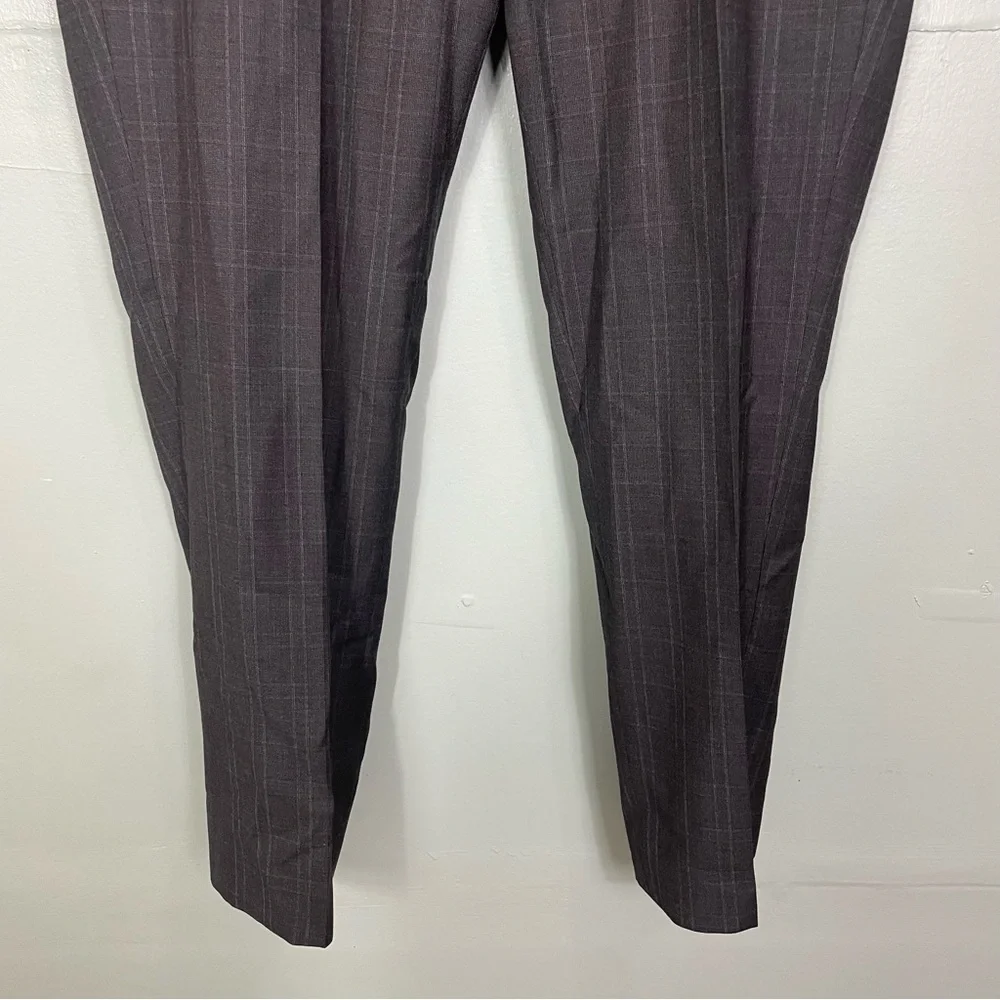 Brooks Brothers 1818 Regent Gray Charcoal Plaid Drago Wool Size 46/40 Suit Set‎